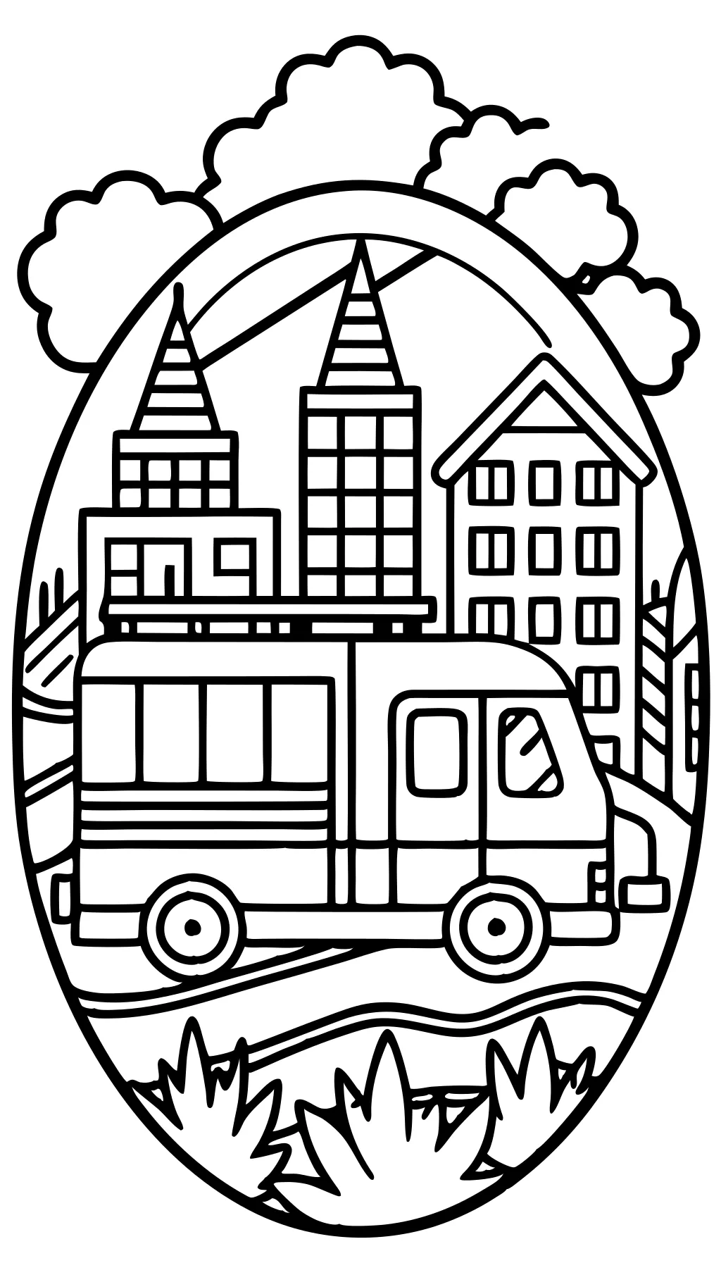 coloring page fire truck